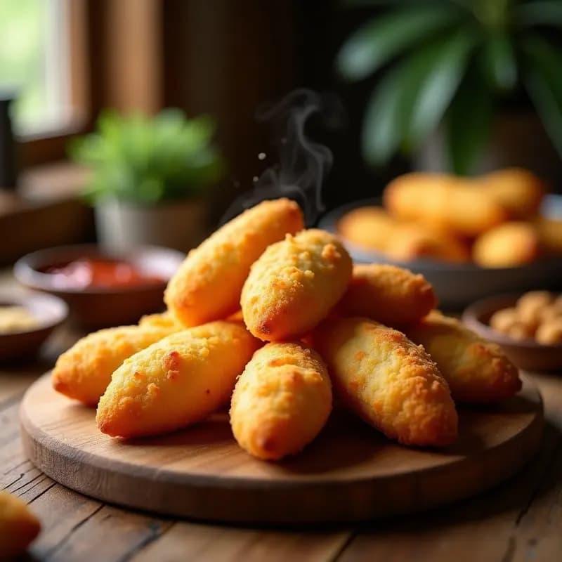 Coxinha de Frango Brasileiro: Croquetas de Pollo y Harina de Yuca Fritas en Airfryer