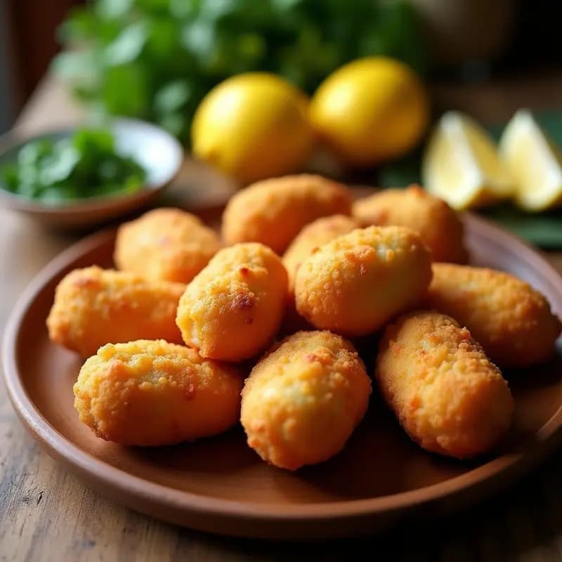 Coxinha de Frango Brasileras: Croquetas de Pollo con Masa de Mandioca Frita