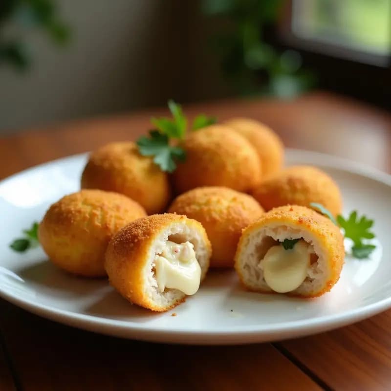 Coxinha de Frango Brasileira com Recheio de Catupiry: Croqueta de Pollo y Queso Cremoso