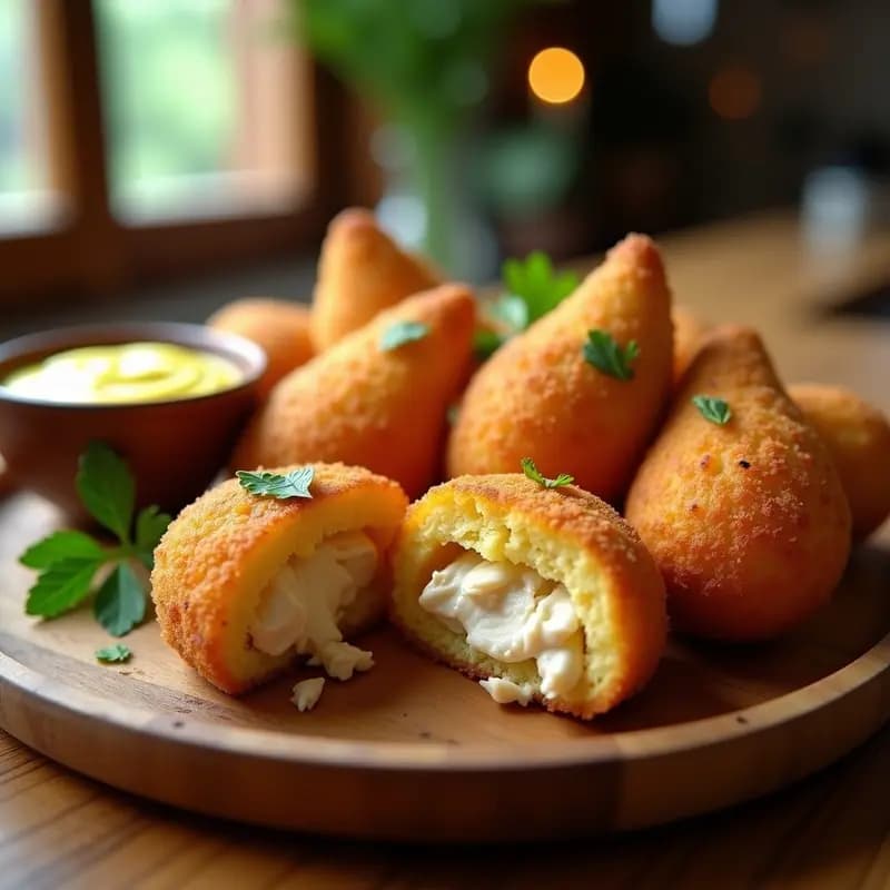 Coxinha de Frango: Croquetas Brasileñas de Pollo y Puré de Yuca Crujientes