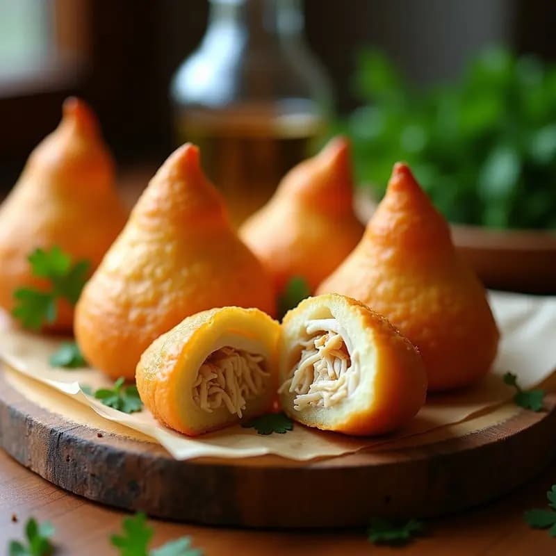 Coxinha de Frango desfiado con Requeijão: Receta Brasileira en Airfryer Sin Rebozar