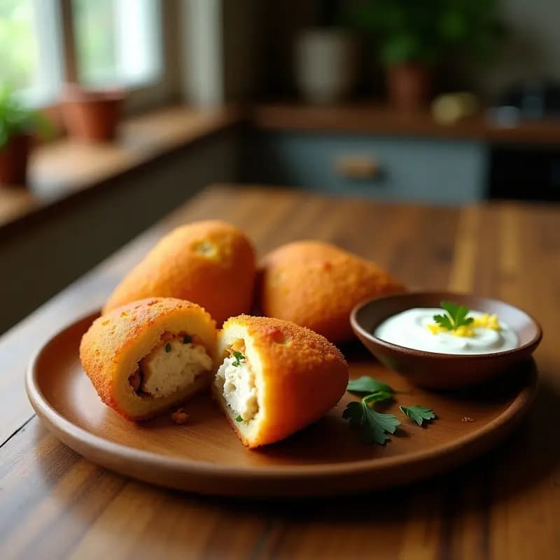 Coxinha de Frango con Masa de Mandioca: Croqueta Brasileira Crujiente y Sin Gluten