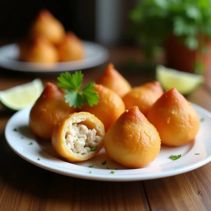 Coxinha de Frango con Masa de Yuca y Catupiry: Receta Brasilera Crujiente y Cremosa