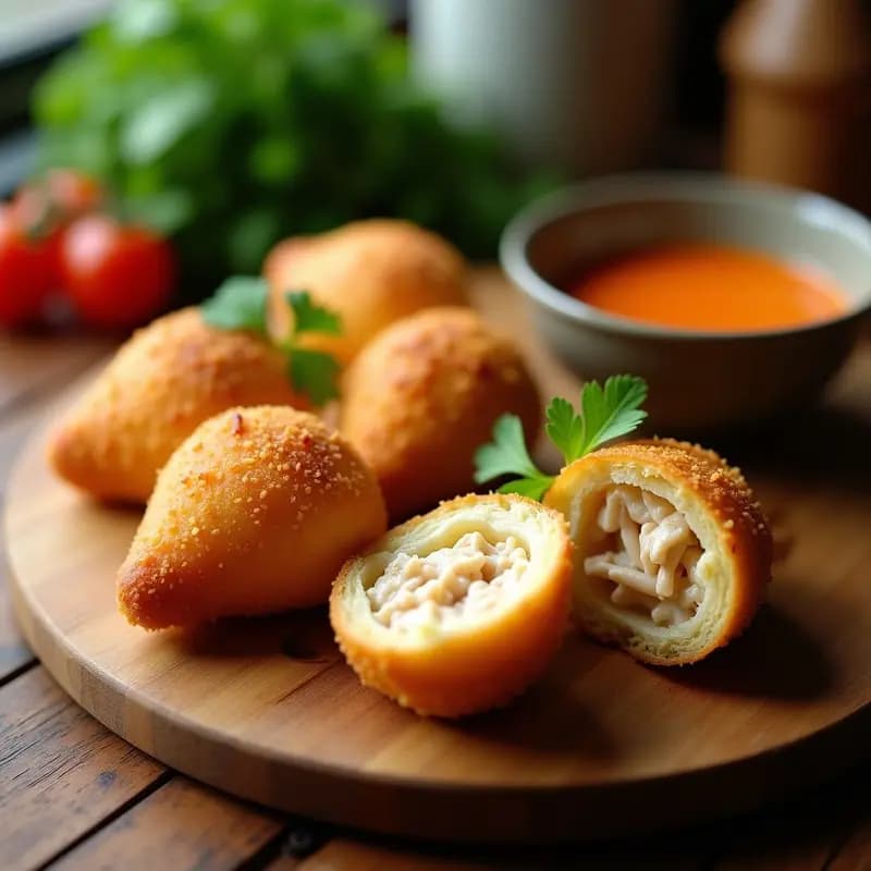 Coxinha de Frango com Requeijão: Receta Brasileña Crujiente con Queso Crema en el Relleno