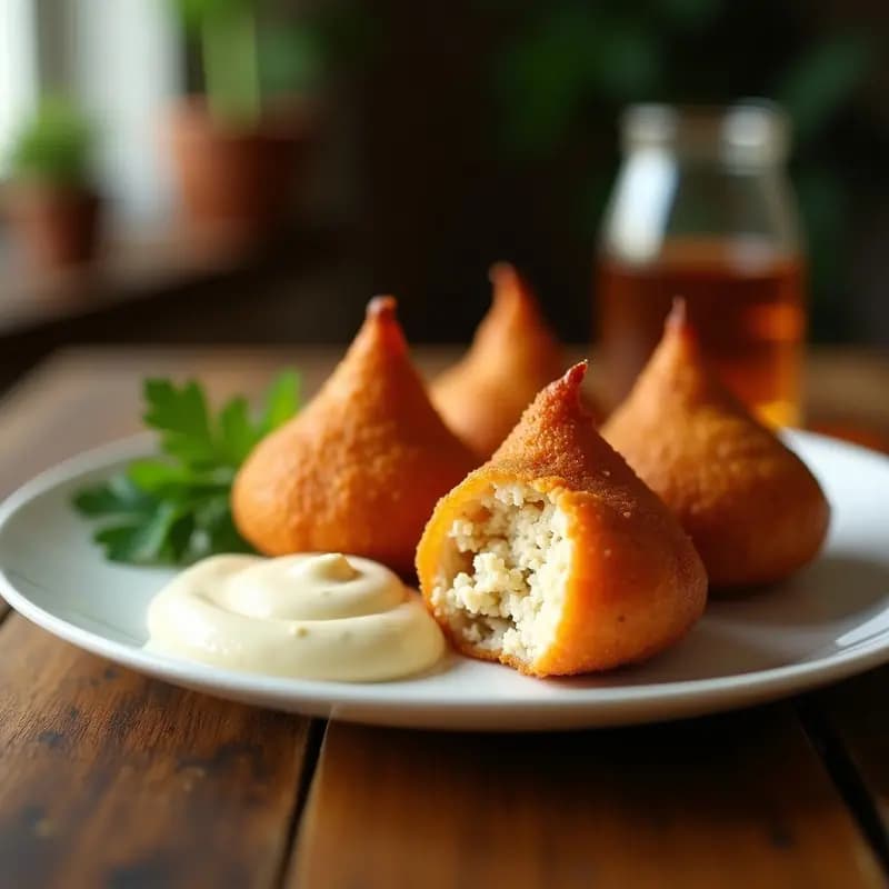 Coxinha de Frango Vegana con Pollo de Seitán y Catupiry de Anacardos: Receta Brasilera Sin Gluten