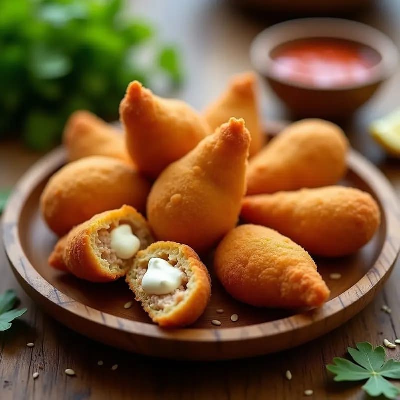 Coxinha de Frango Vegana con Seitán: Croqueta Brasileña de Pollo Frito