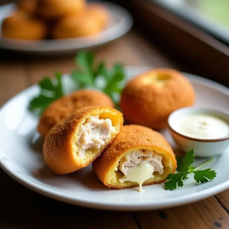 Coxinha de Pollo y Catupiry: Aperitivo Brasileño Cremoso y Crujiente en Airfryer