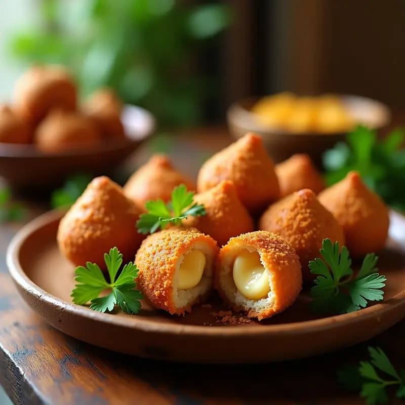 Coxinha de Pollo con Catupiry y Especias Brasilero: Receta en Airfryer Crujiente por Fuera