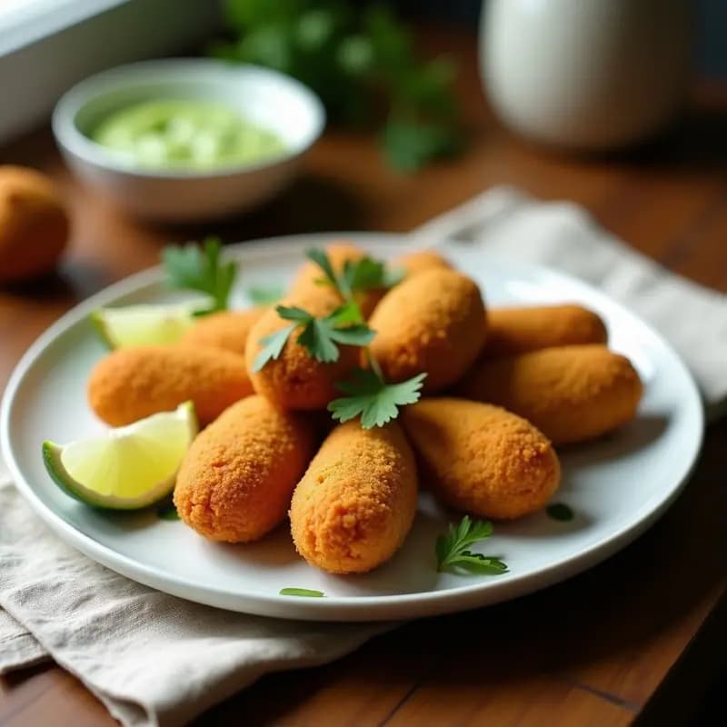 Coxinha de Pollo Vegana: Croquetas Brasileñas de Jackfruit y Catupiry de Anacardo