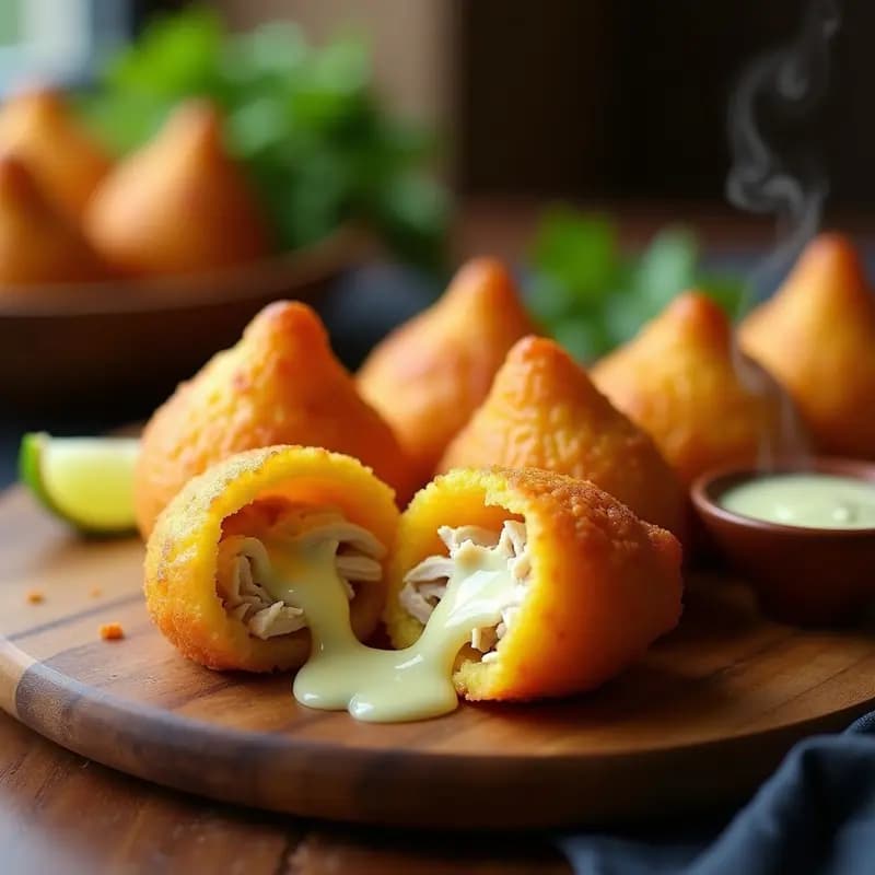 C Oxinha de Pollo Brasileña con Masa de Yuca y Queso Catupiry: Receta Crujiente y Adictiva