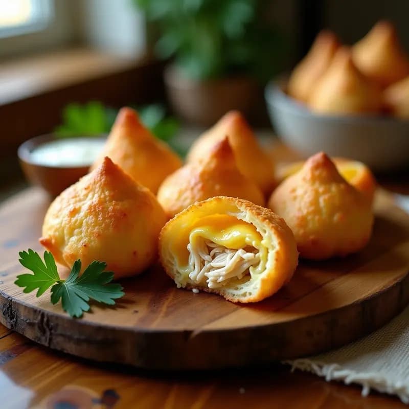 Coxinhas de Pollo y Queso con Masa de Yuca: Aperitivo Brasileño Sin Gluten en Airfryer
