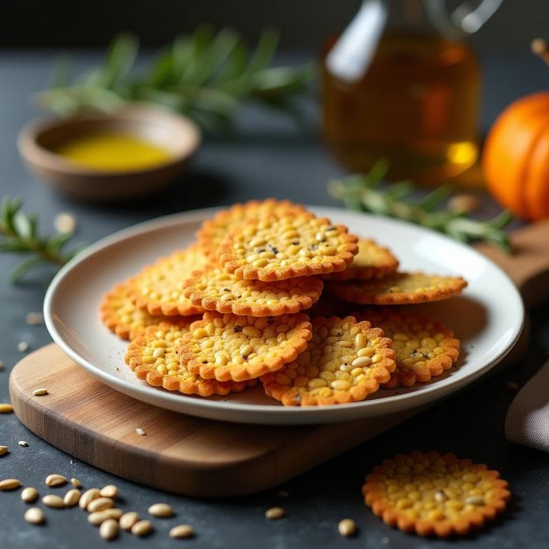 Crackers de Semillas de Girasol y Calabaza con Romero: Snack Keto Crujiente en 15 Minutos