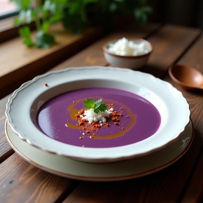 Crema de Ajo Negro y Patata Morada: Receta en Thermomix Vegana y Antioxidante