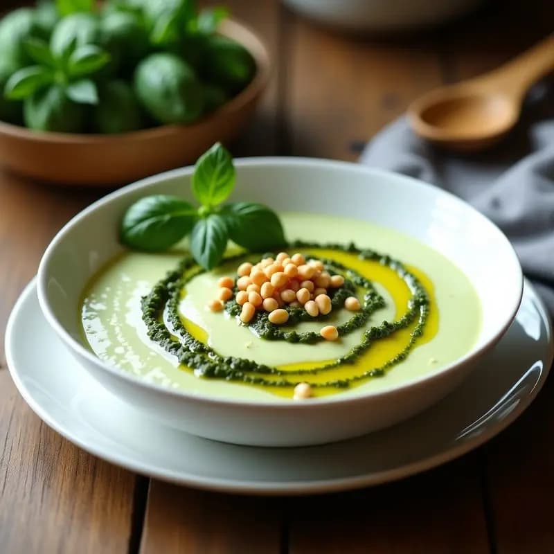 Crema de Alcachofas con Pesto de Albahaca y Piñones: Receta Italiana Keto en Thermomix