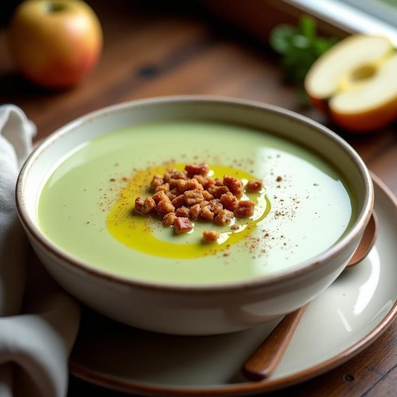 Crema de Apio y Manzana con Crujiente de Nueces: Sopa Keto en Thermomix