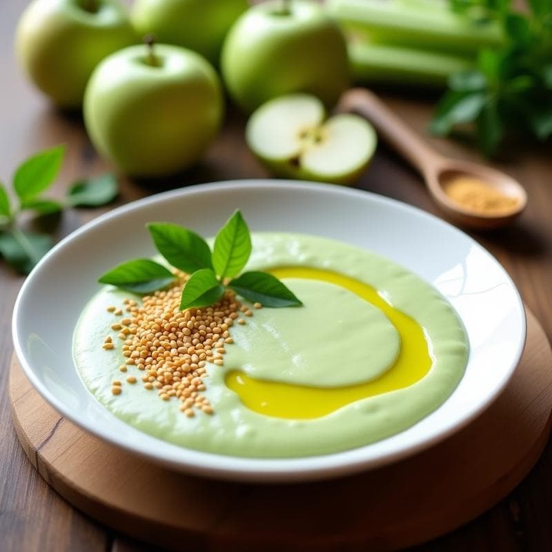 Crema de Apio y Manzana con Toque de Nuez Moscada: Receta Detox y Trenzadora