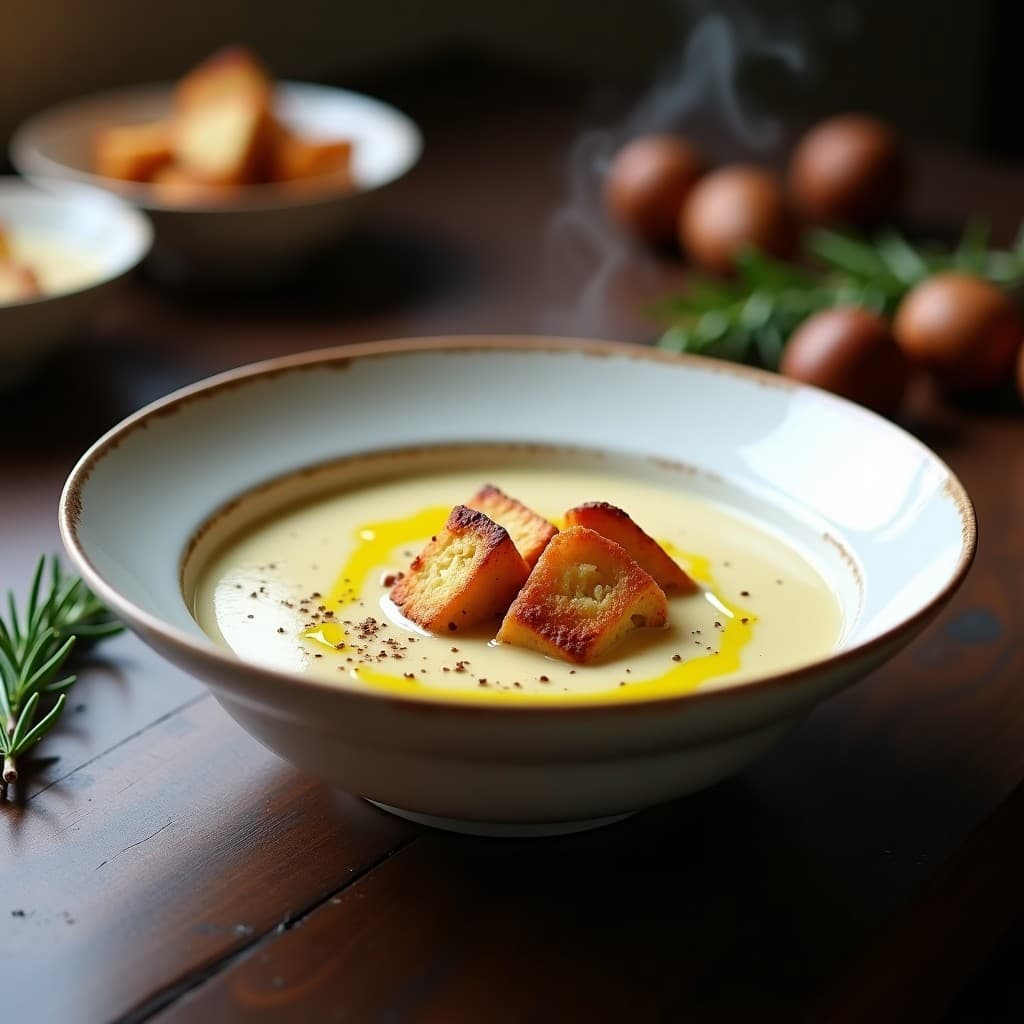 Crema de Apio Nabo y Castañas con Crutones de Centeno: Sopa de Invierno en Thermomix