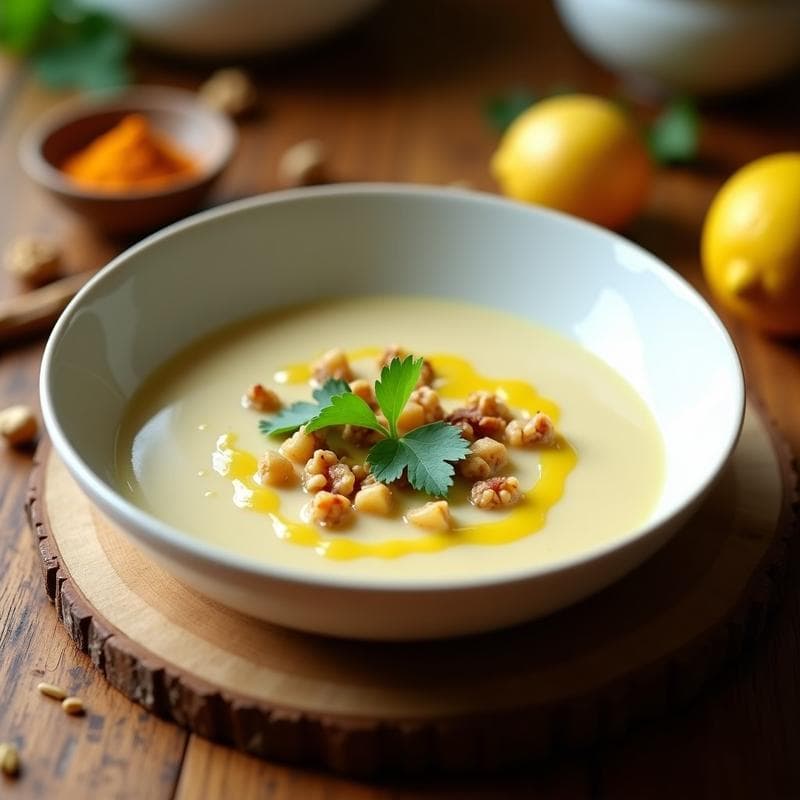 Crema de Apio Nabo y Nueces: Sopa Ayurvédica Reconfortante en 25 Minutos
