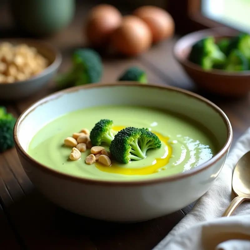 Crema de Brócoli y Queso de Anacardos: Receta Keto en Thermomix con Toque Francés