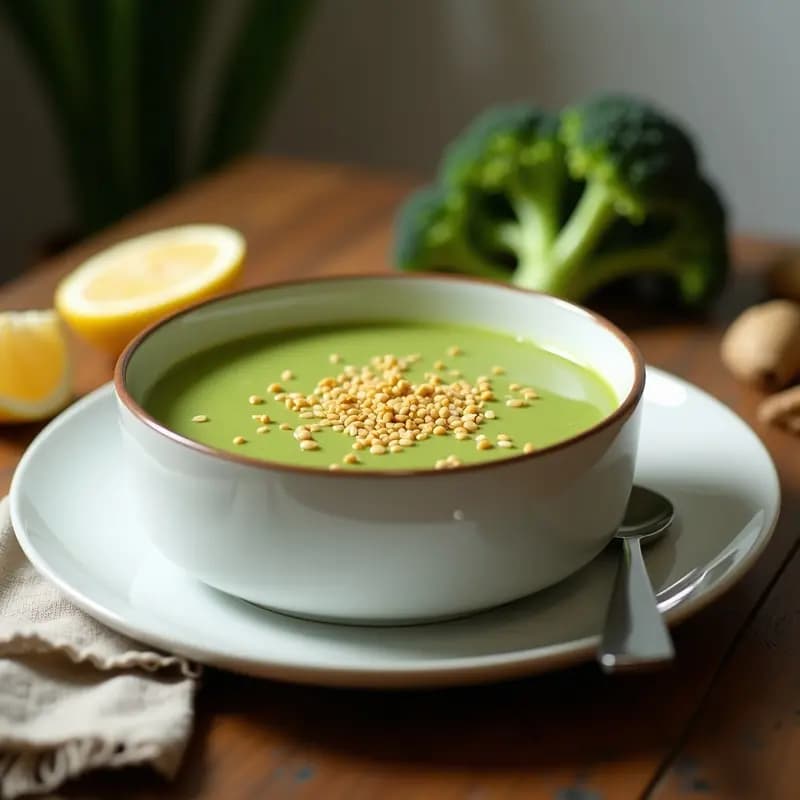 Crema de Brócoli y Apio con Toupe de Semillas de Sésamo: Receta Detox en Thermomix
