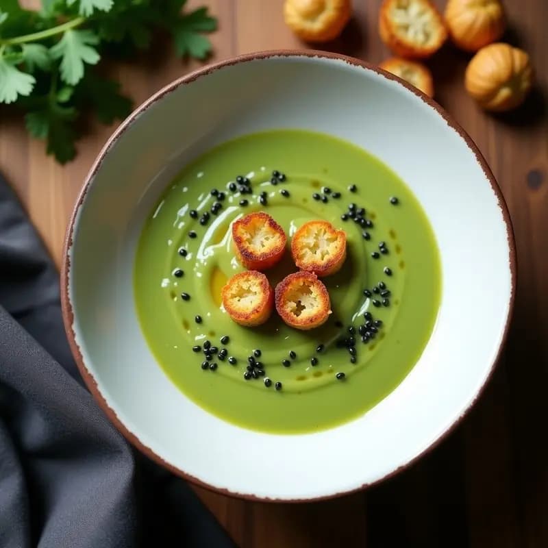 Crema de brócoli y jengibre con crutones de quinoa: Sopa Desintoxicante en Thermomix