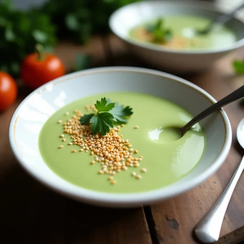 Crema de Calabacín con Ajonjolí y Tofu: Receta Vegana Alta en Proteína y Sin Lácteos