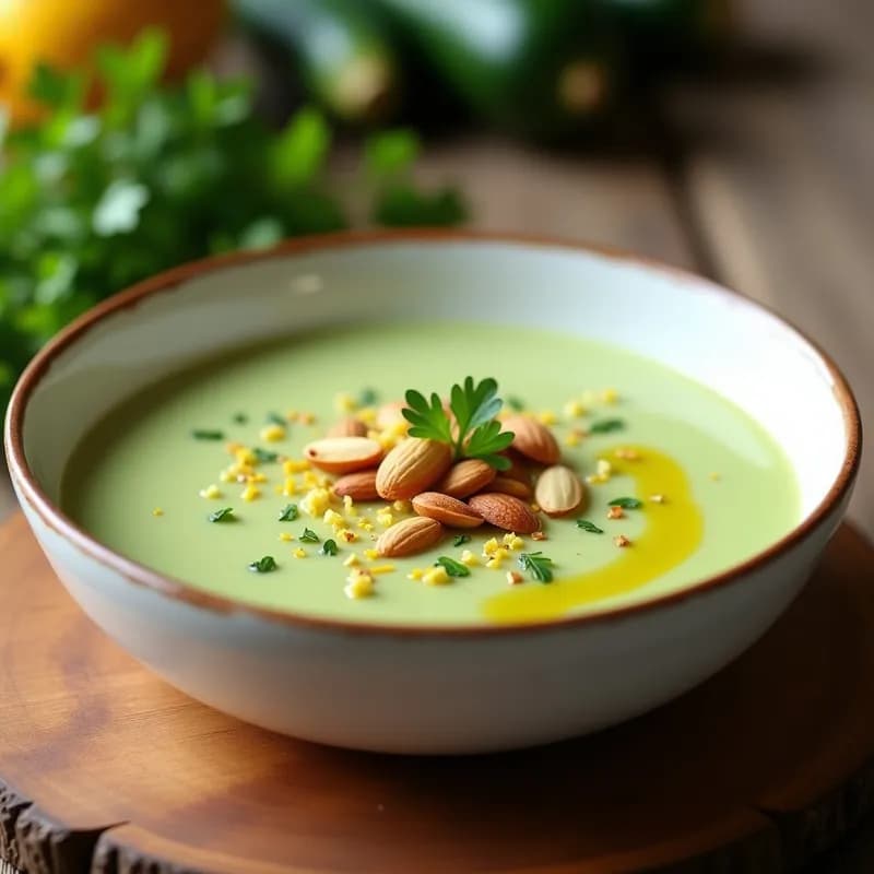 Crema de Calabacín con Almendras Crujientes: Receta Ligera y Sin Lactosa en 20 Minutos