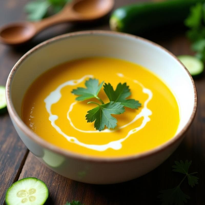 Crema de Calabacín y Cúrcuma: Receta en Olla a Presión Ultracremosa y Antiinflamatoria
