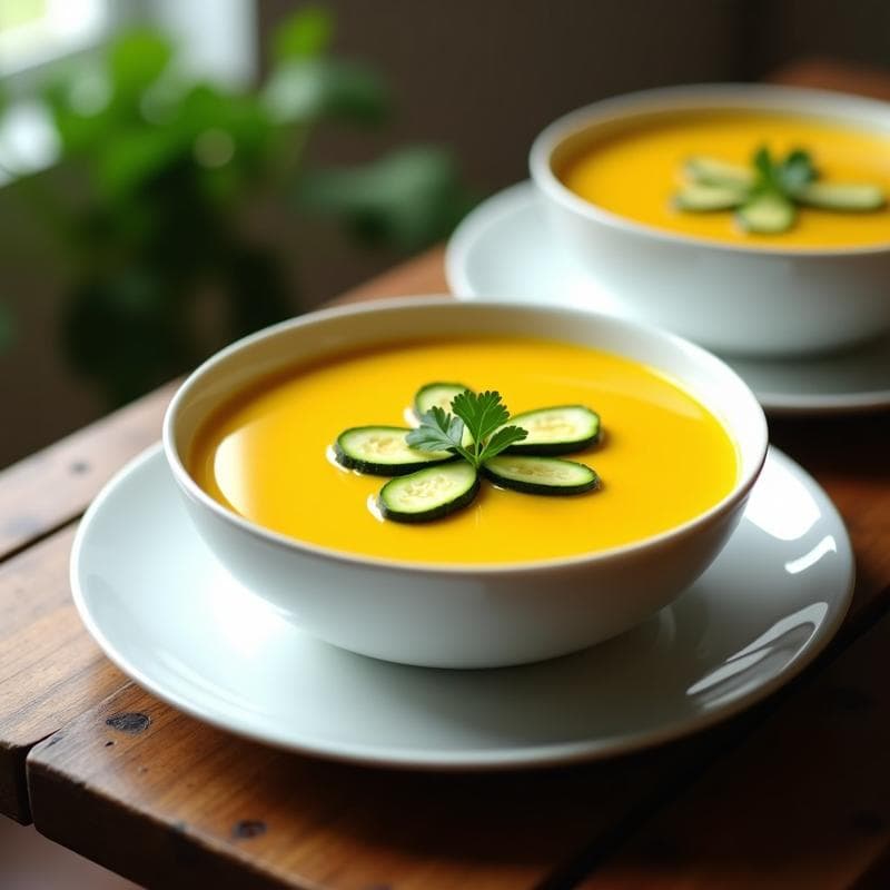 Crema de Calabacín y Cúrcuma: Receta en Ollas Superpuestas con Toque Antiinflamatorio en 2 Capas
