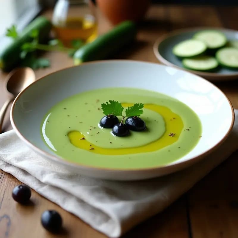 Crema de Calabacín y Grosellas Negras Vegana: Receta Cremosa y Antioxidante en 20 Minutos