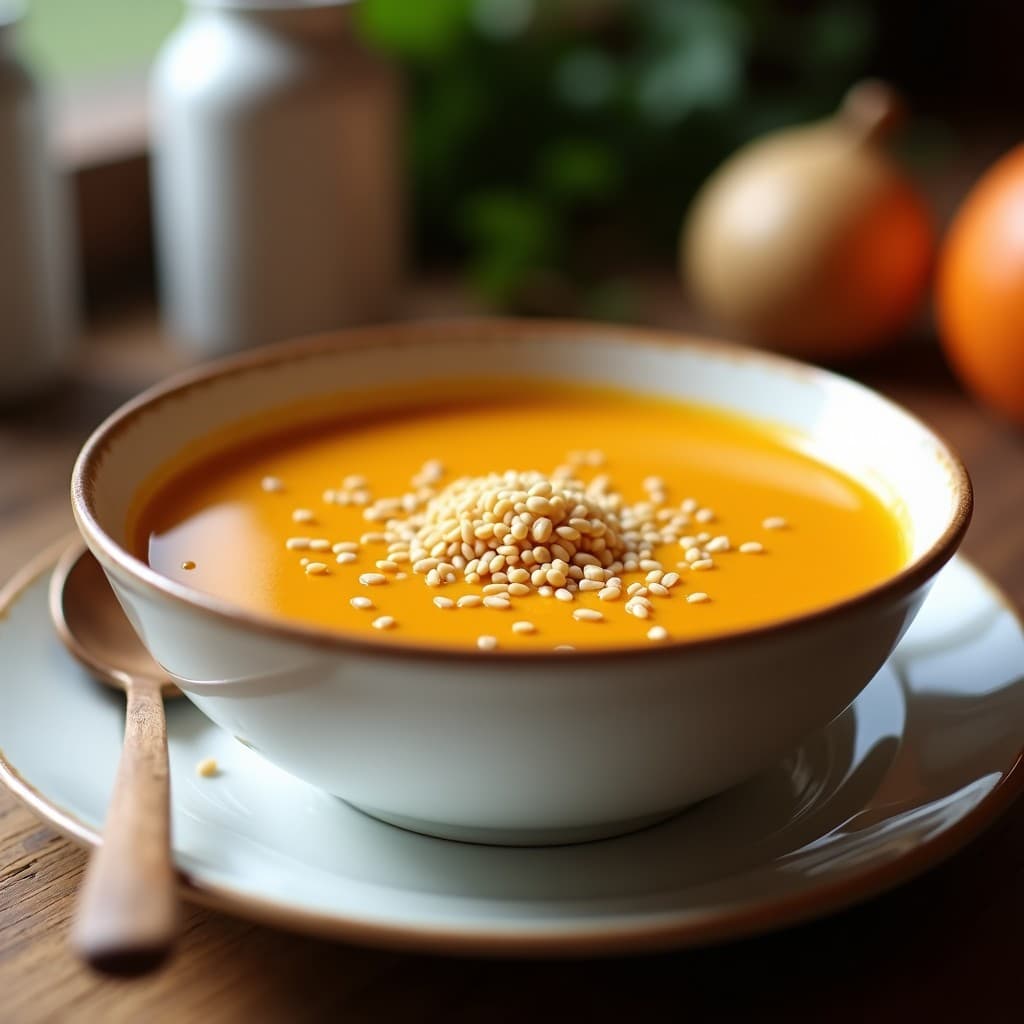 Crema de Calabaza con Ajonjolí Tostado: Receta Reconfortante y Alta en Proteína