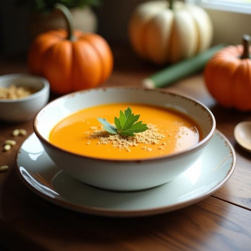 Crema de Calabaza y Apio con Nuez Moscada: Receta Reconfortante en 25 Minutos