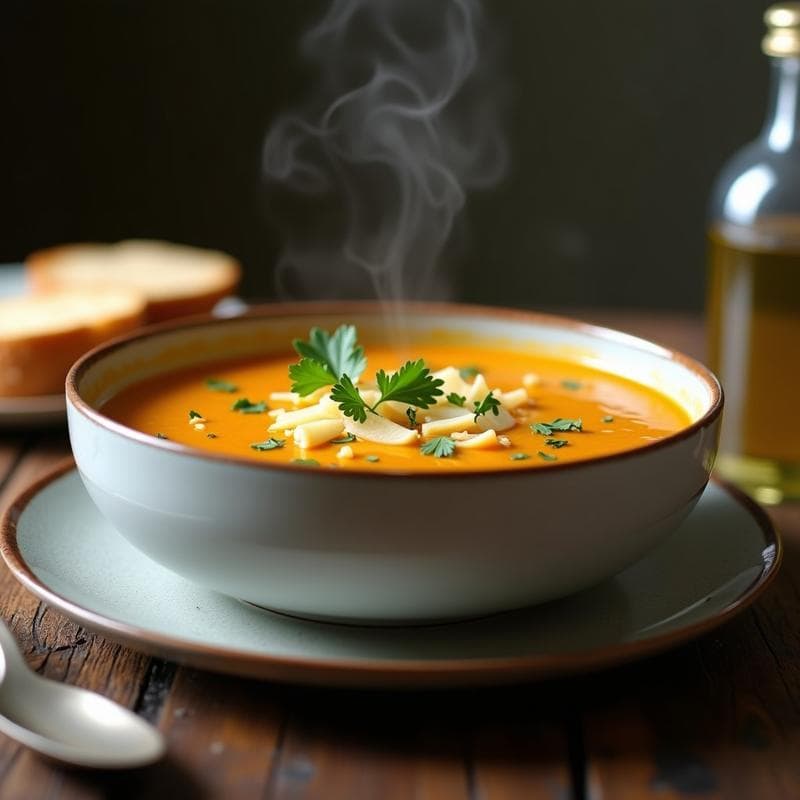 Crema de Calabaza Azul con Cheddar Ahumado: Receta Gourmet en 25 Minutos con Toque Humado