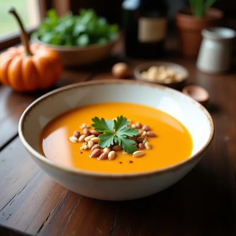 Crema de Calabaza y Cacahuete: Receta Vegana Alta en Proteína en 20 Minutos