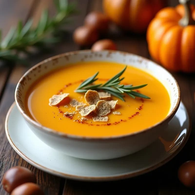Crema de Calabaza y Castañas con Trufa: Receta de Otoño en 30 Minutos