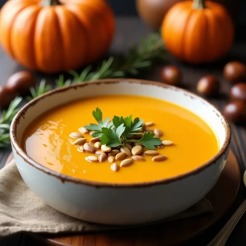Crema de Calabaza y Castaña Vegana: Receta Reconfortante con Toque Auténtico de Otoño