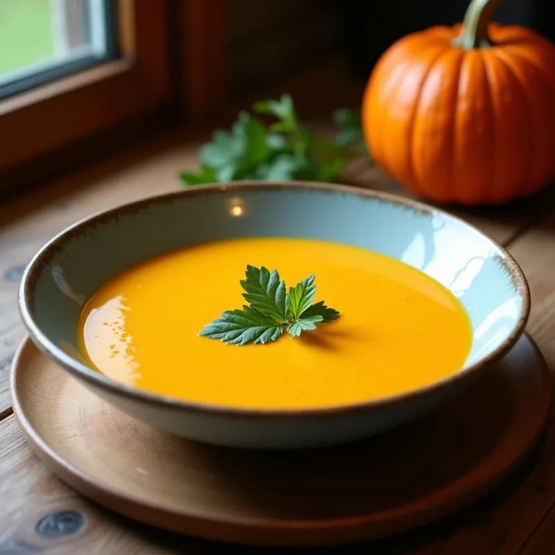 Crema de Calabaza y Coco con Curry Rojo: Receta Cremosa en 25 Minutos