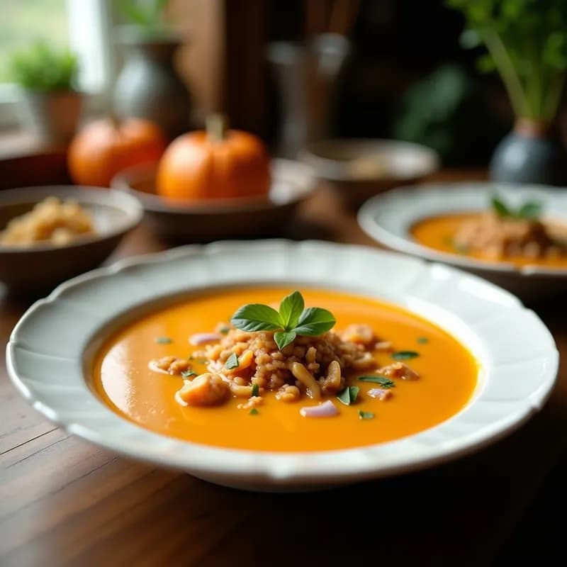 Crema de Calabaza y Coco Tailandesa: Receta Rápida en 20 Minutos con Toque Exótico