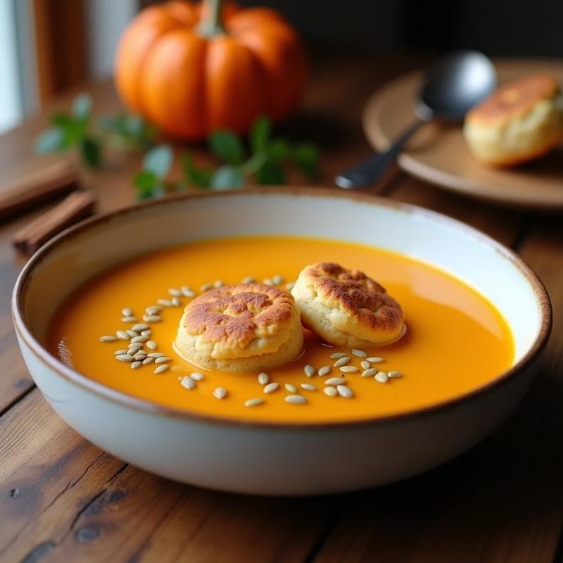 Crema de Calabaza con Galletas de Especias: Receta en Olla Lenta con Toque Navideño