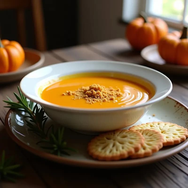 Crema de Calabaza con Galleta María Vegana: Receta Reconfortante en 20 Minutos