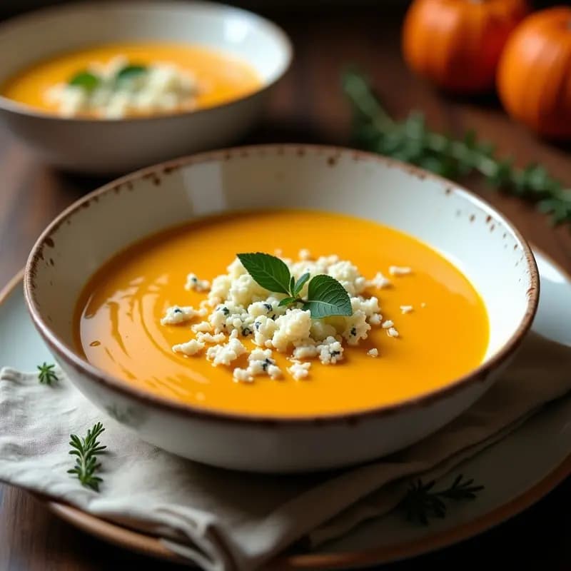 Crema de Calabaza y Gorgonzola: Receta en Airfryer con Sabor Profundo en 20 Minutos