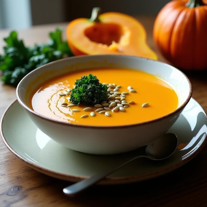 Crema de Calabaza y Kale en Airfryer: Receta Rápida y Alta en Hierro