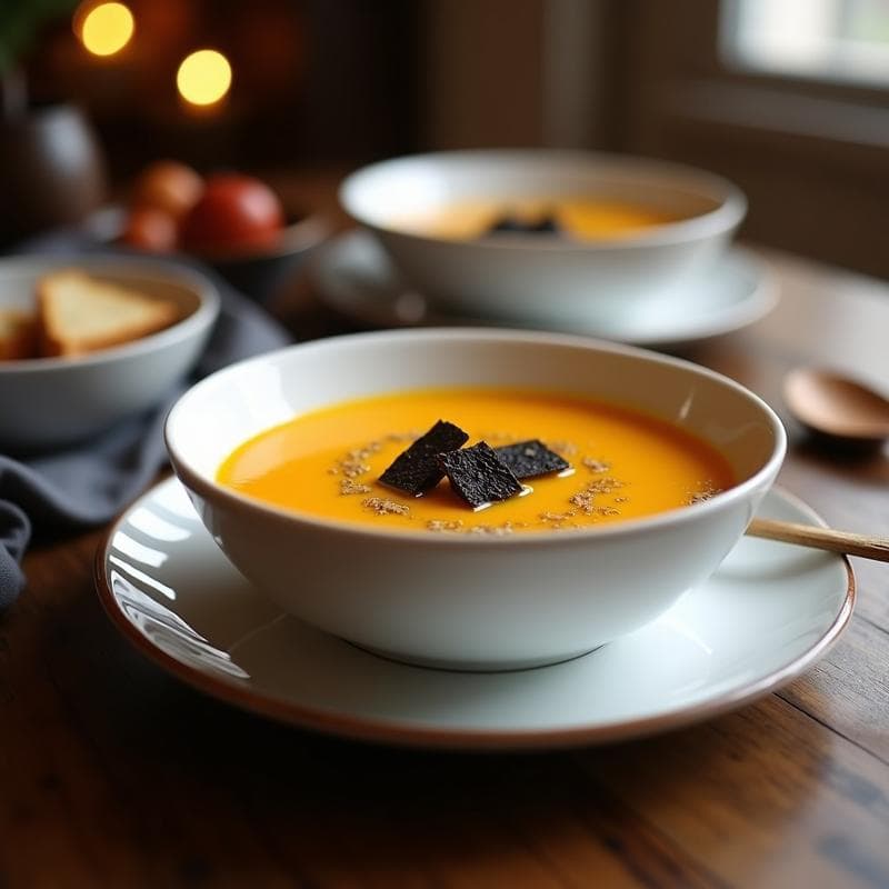 Crema de Calabaza con Trufa Negra: Receta en Ollas Superpuestas Sin Vigilar con Aroma Intenso