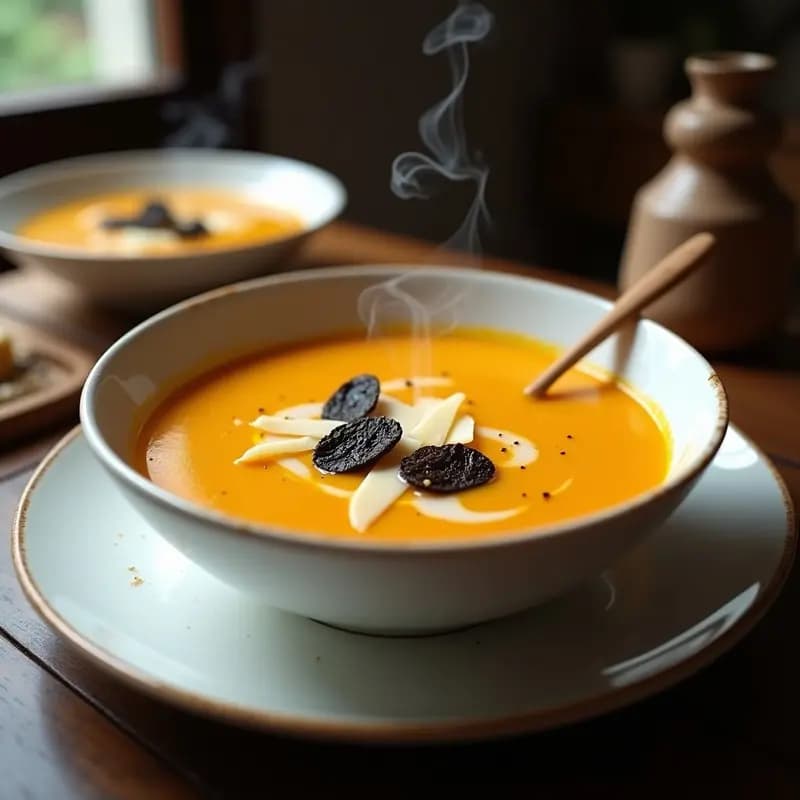 Crema de Calabaza con Trufa Negra: Receta Gourmet en Olla Lenta con Toque Aromático