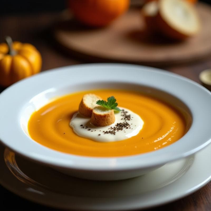 Crema de Calabaza con Trufa: Receta Gourmet en Ollas Superpuestas con Dos Capas de Sabor