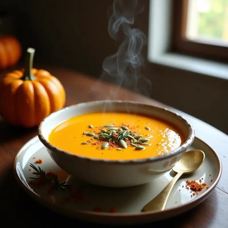 Crema de Calabaza y Zaatar en Airfryer: Receta Rápida y Sin Gluten con Toque Árabe