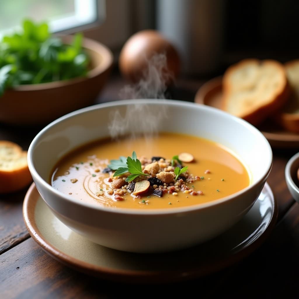 Crema de Castanas y Champiñones Portobello: Receta Francesa Vegana en Olla Lenta