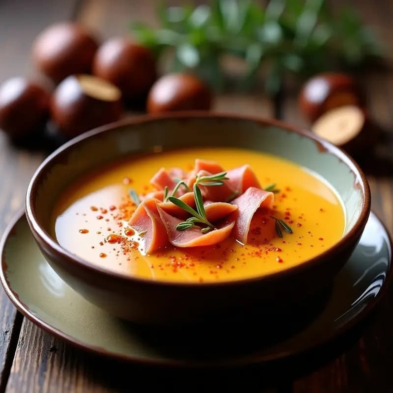 Crema de Castañas y Pimiento Choricero: Receta express con Toque Navideño en 25 Minutos