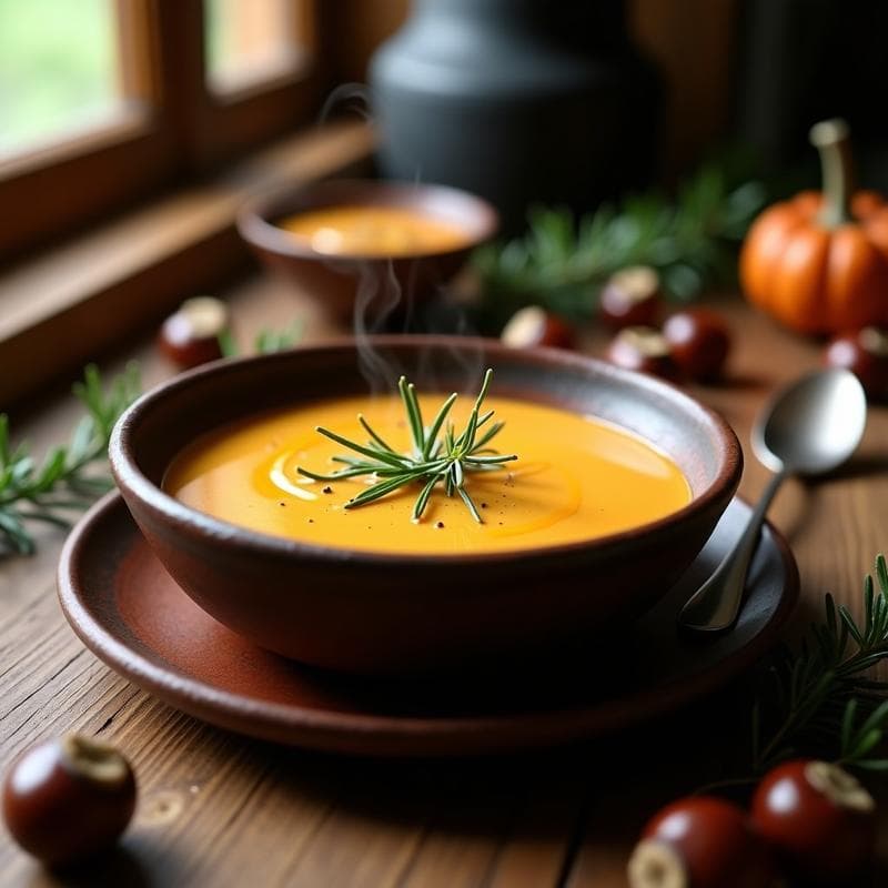 Crema de Castañas y Romerito: Receta de Otoño en Airfryer sin Lácteos