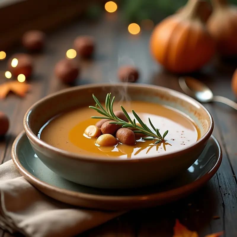 Crema de Chestnut y Romero: Receta Francesa Vegana en Thermomix para Otoño